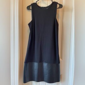 Bar III Black Dress with Faux Leather Detail